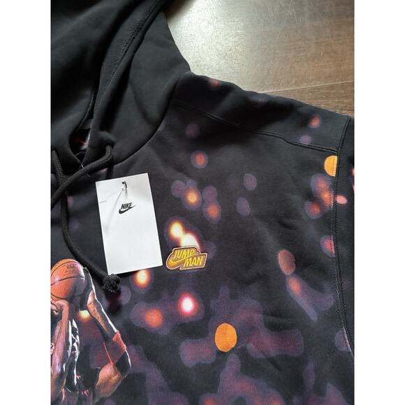 Nike Air Jordan Pullover Graphic Fleece Hoodie Black Sweater DC9610-010 M-L-XL - Picture 8 of 14